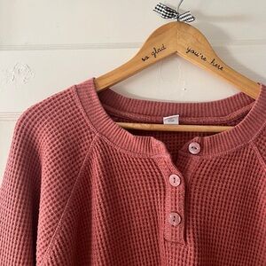 Mauve Old Navy womens waffle knit sweater
